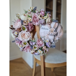 Wianek wiosenny kwiatowy wielkanocny Lawendowe Kwiaty